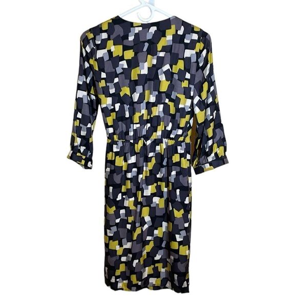 BODEN Women's Geometric Dot Wrap Viscose Silk Dress Size US 4R - Picture 2 of 15